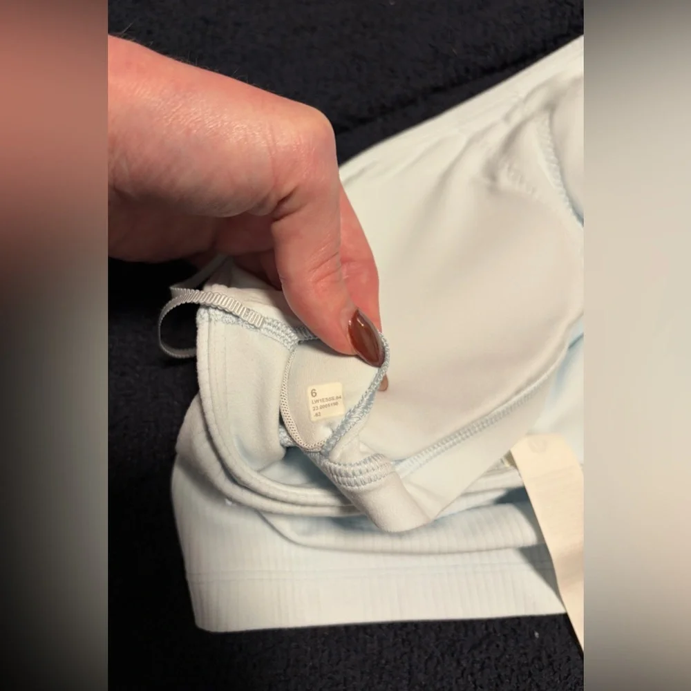 NWOT Lululemon Nulu Ribbed Asymmetrical Yoga Tank Top in Sheer Blue - Picture 11 of 11